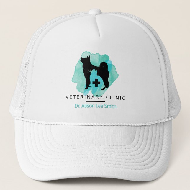 Veterinary Clinic Cross Veterinarian  Trucker Hat (Front)