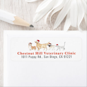 Veterinary Clinic Pet Business Christmas Address Return Address Label