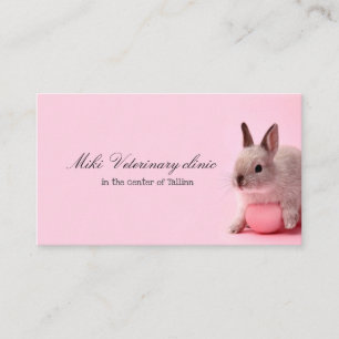 Veterinary clinic Pink Rabbit Business Card