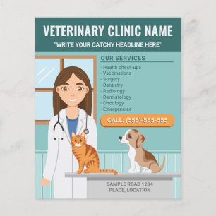 Veterinary Clinic Vet Services Animal Hospital Flyer