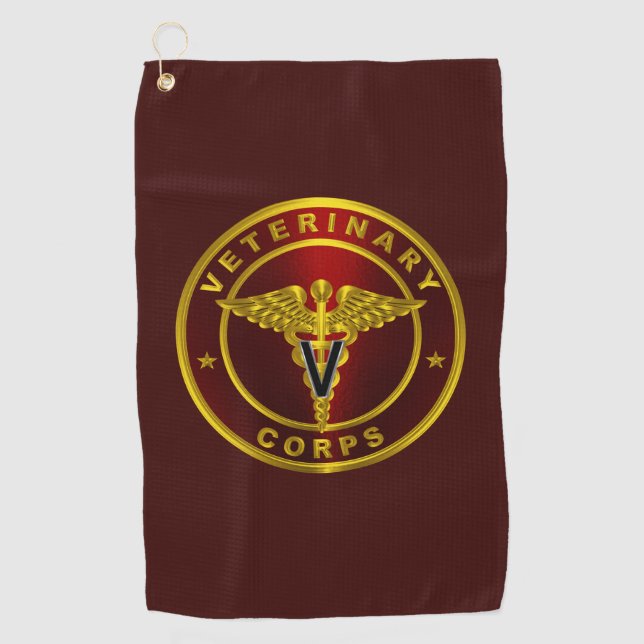 Veterinary Corps  Golf Towel (Front)