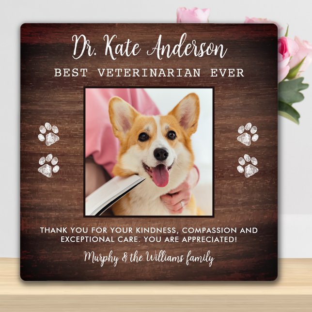 Veterinary Custom Pet Dog Photo Vet Tech Thank You Plaque (Creator Uploaded)