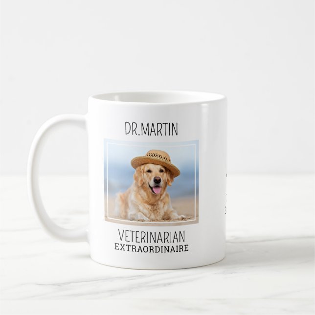 Veterinary Cute Pet Photo Thank You Veterinarian Coffee Mug (Left)