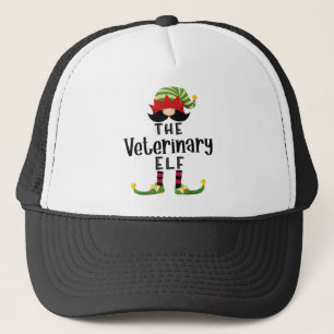 Veterinary Elf Group Christmas Funny Pajama Party Trucker Hat