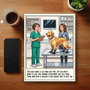 Veterinary ER Adventures Cartoon Postcard