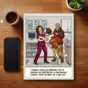 Veterinary ER Adventures Cartoon Postcard