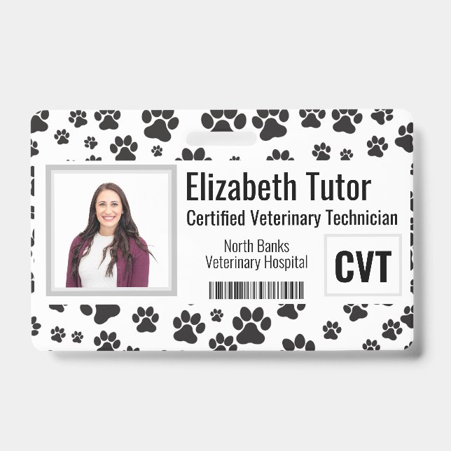 Veterinary Facility Name Badge ID Badge (Front)