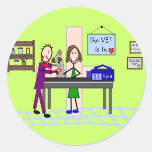 Veterinary Gifts "The Vet Is In" Classic Round Sticker