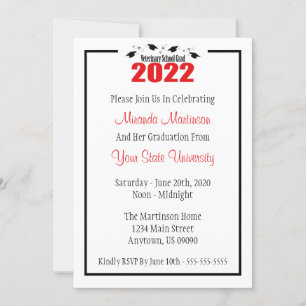 Veterinary Grad 2022 Graduation Invitation (Red)