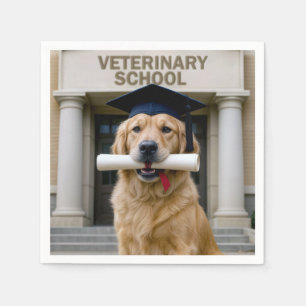 Veterinary Graduate School Golden Retriever Napkin