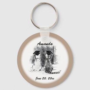 Veterinary Graduation Dog and Cat, Round Gift Key Ring