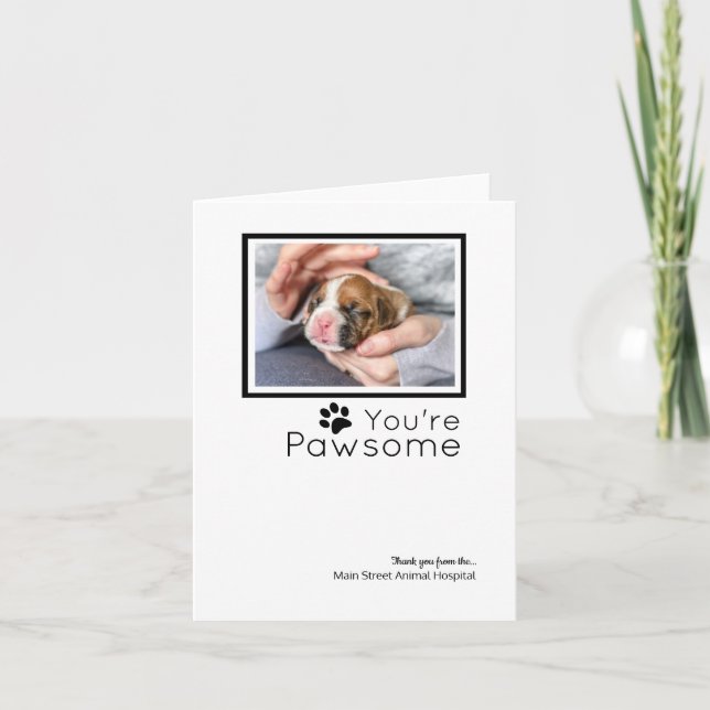 Veterinary Hospital Personalised Thank You Holiday Card (Front)