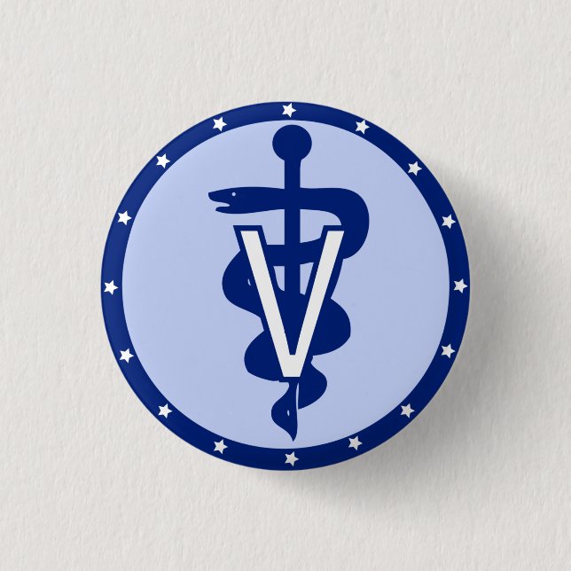 veterinary logo 2 3 cm round badge (Front)