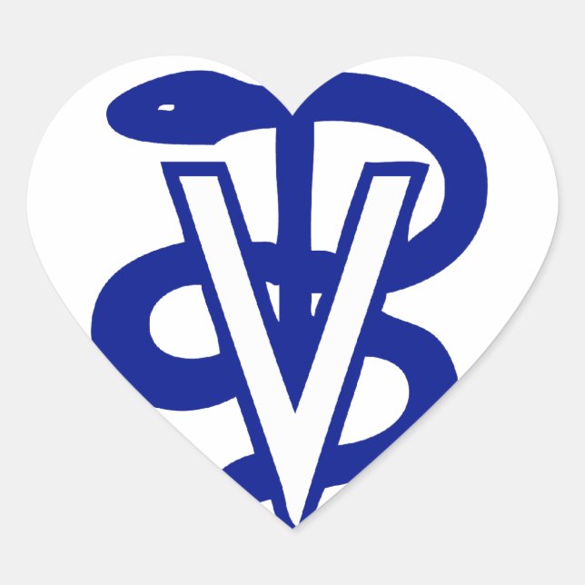 veterinary logo 4 heart sticker (Front)