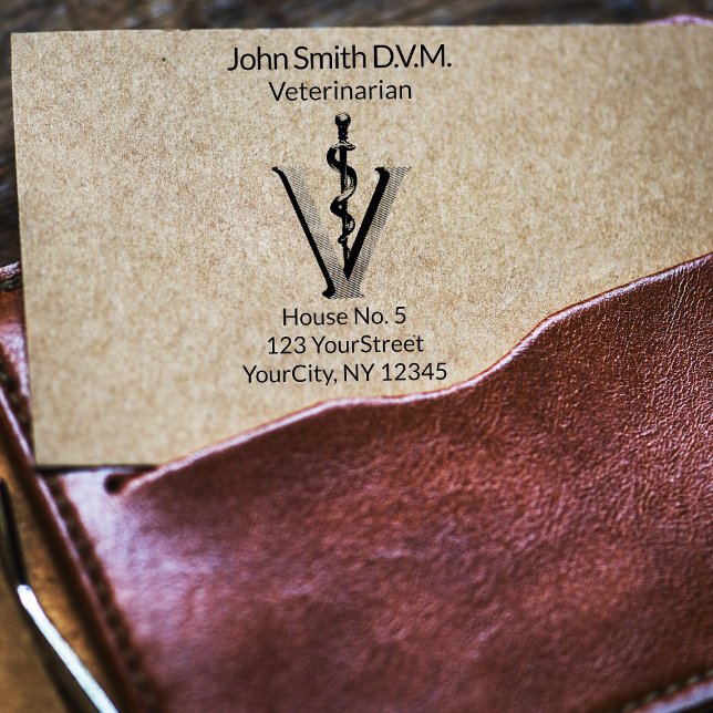 Veterinary Medicine Asclepius Vet Elegant Rubber Stamp (Creator Uploaded)