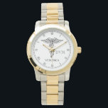 Veterinary Medicine Caduceus Symbol Custom Name Watch<br><div class="desc">A veterinarian symbol medical caduceus watch featuring your name and official title abbreviation.</div>