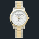 Veterinary Medicine Caduceus Symbol Custom Name Watch<br><div class="desc">A veterinarian symbol medical caduceus watch featuring your name and official title abbreviation.</div>