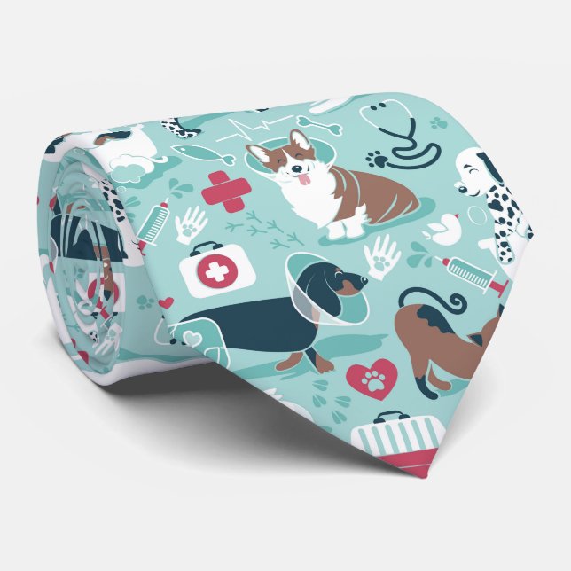 Veterinary medicine, dogs and cats friends tie (Rolled)