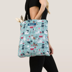 Veterinary medicine, dogs and cats friends tote bag