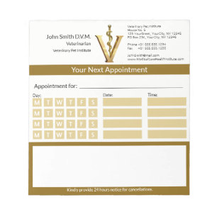 Veterinary Medicine Elegant Asclepius Appointment Notepad