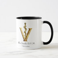Veterinary Medicine Gold V Elegant Vet Asclepius
