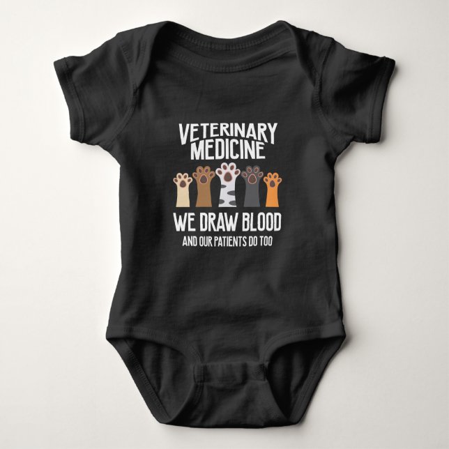 Veterinary Medicine Vet Tech Animal Rescue Baby Bodysuit (Front)