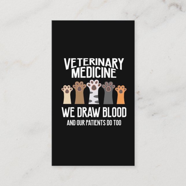 Veterinary Medicine Vet Tech Animal Rescue Business Card (Front)