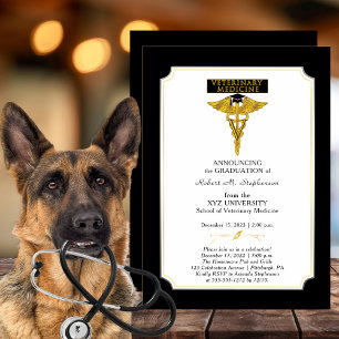 Veterinary Medicine Veterinarian Graduation Invitation