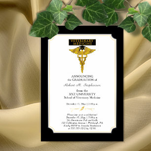 Veterinary Medicine Veterinarian Graduation Magnetic Invitation