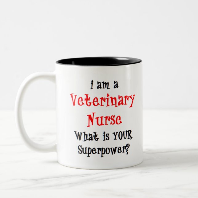 veterinary nurse Two-Tone coffee mug (Left)