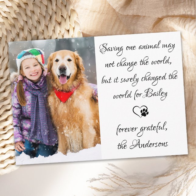 Veterinary Personalised Pet Photo Veterinarian Thank You Card (Creator Uploaded)