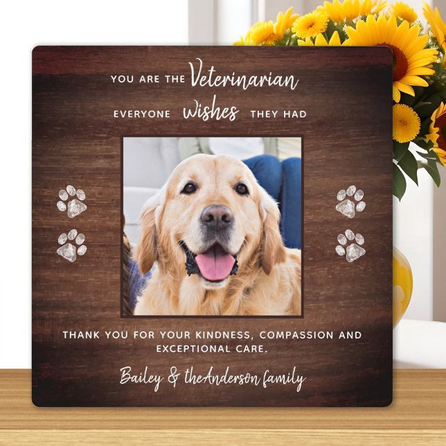 Veterinary Pet Photo Veterinarian Thank You Plaque (Creator Uploaded)