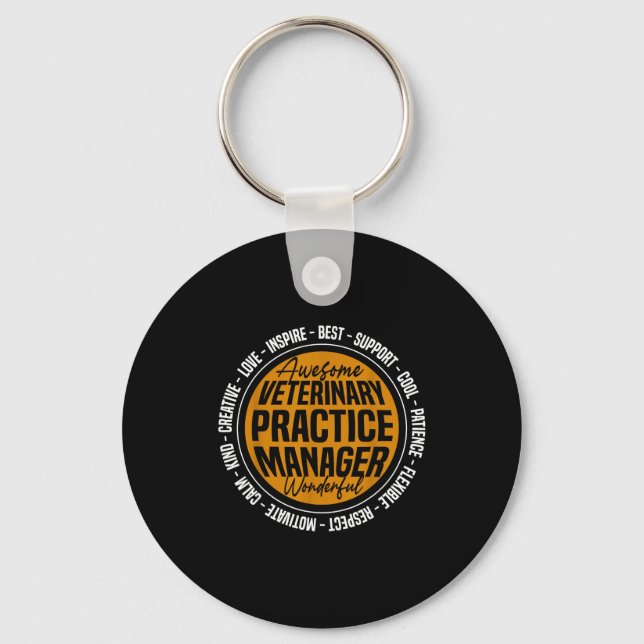 Veterinary Practice Manager Funny Vet Tech Week  Key Ring (Front)