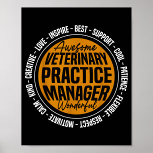 Veterinary Practice Manager Funny Vet Tech Week Poster