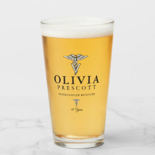 Veterinary Professional Graduation Retirement Glass