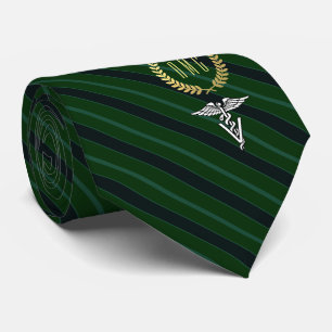 Veterinary Professional Monogrammed Green Tie