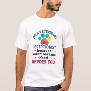 Veterinary Receptionist Cute Appreciation Paw T-Shirt