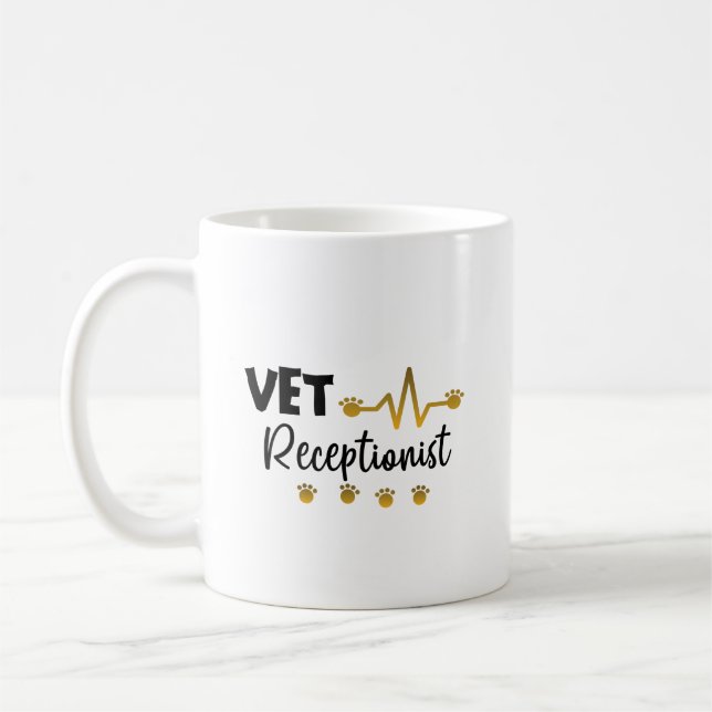 Veterinary Receptionist Veterinarian Animal   Coffee Mug (Left)