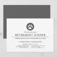 Veterinary Retirement Dinner | Minimal Style Invit