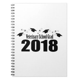 Veterinary School Grad 2018 Caps & Diplomas (Black Notebook