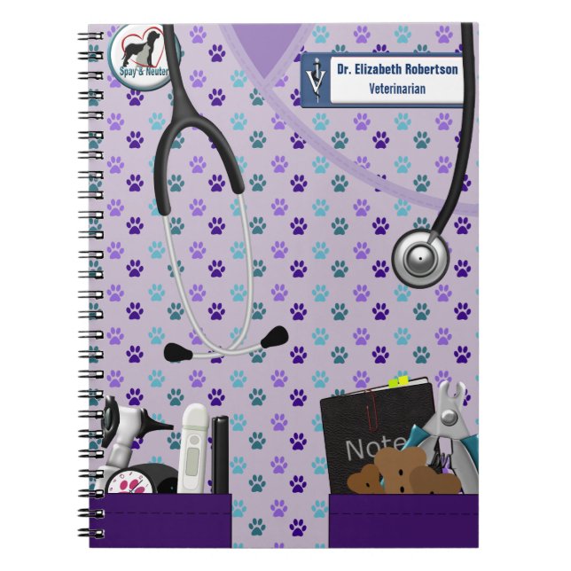 Veterinary Scrubs & Pockets Design Notebook (Front)