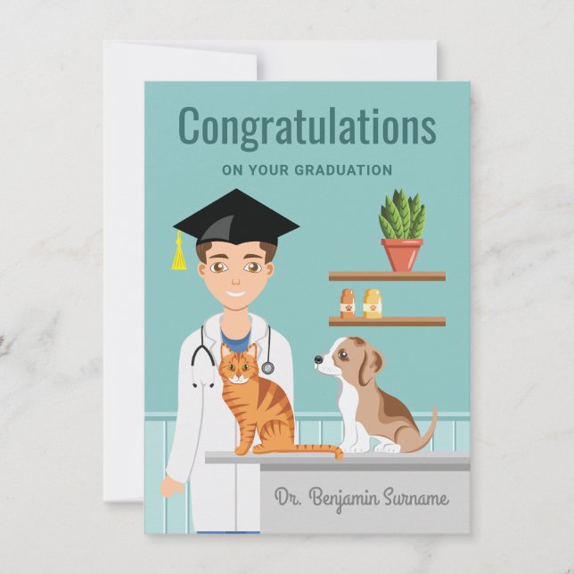 Veterinary Student DVM Graduate Congratulations Card (Front)