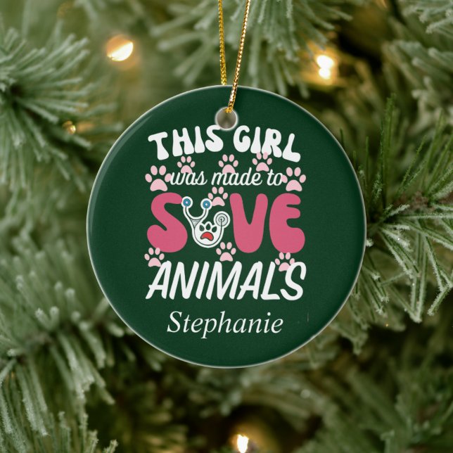 Veterinary technician  ceramic ornament (Tree)