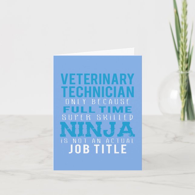 Veterinary Technician Ninja Humour  Thank You Card (Front)