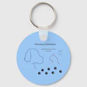 Veterinary Technician - Paw Prints on My Heart Key Ring