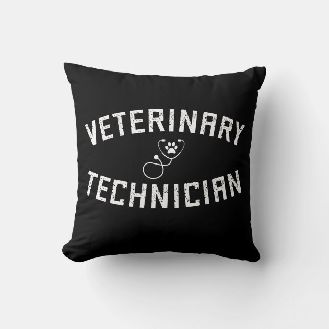 Veterinary Technician | Vet Tech Paw  Stethoscope Cushion (Front)