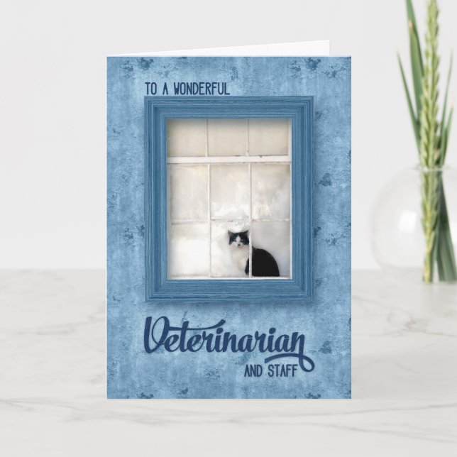 Veterinary Thank You  Cat on a Window Sill (Front)