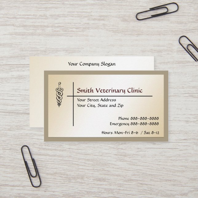 Veterinary Veterinarian Business Card (Front/Back In Situ)