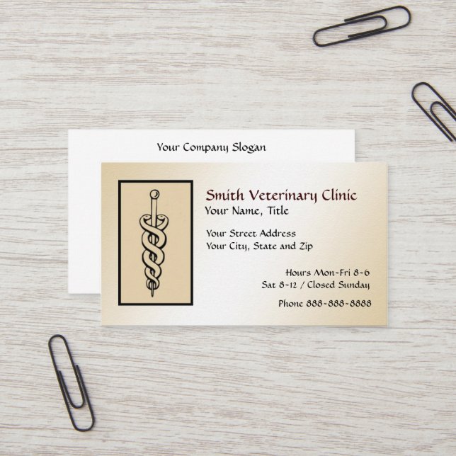 Veterinary Veterinarian Business Card (Front/Back In Situ)