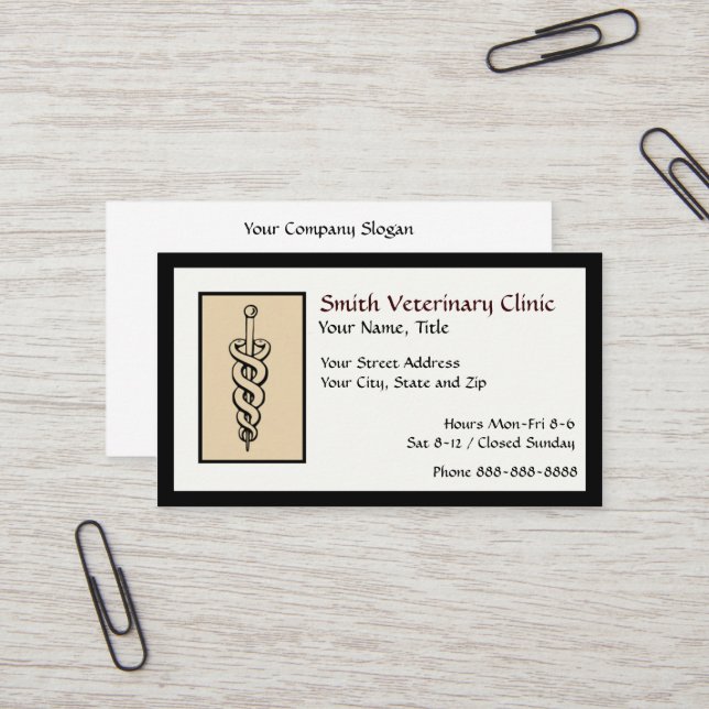 Veterinary Veterinarian Business Card (Front/Back In Situ)
